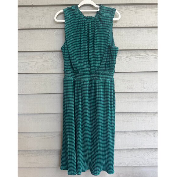 Draper James XL Green Stripe Pleated Midi Dress - Picture 1 of 9